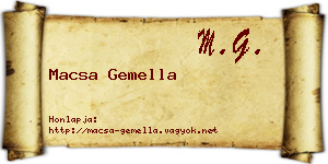 Macsa Gemella névjegykártya